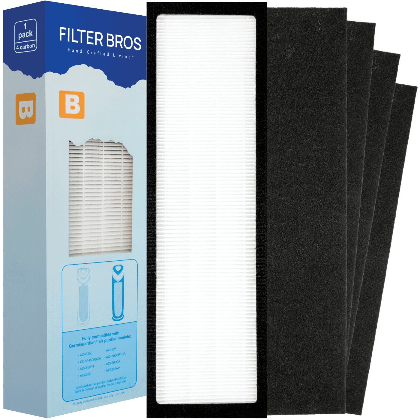 FLT4825 HEPA Filter B compatible with GermGuardian AC4825 / AC4825E