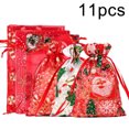 thumbnail image 2 of 11 bolsas de organza navideñas con cordón para regalo, para fiestas, bodas, Navidad, San Valentín, 2 of 10