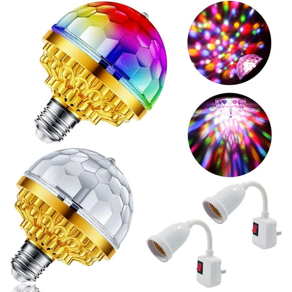 Rotating Disco Ball Light Indoor, Colorful Magic Rotating Ball Light, Colorful Rotating Magic Ball Light, LED Plug in Disco Ball Light, Disco Light Bulb, Party Lights Dj Disco Lights with Sockets