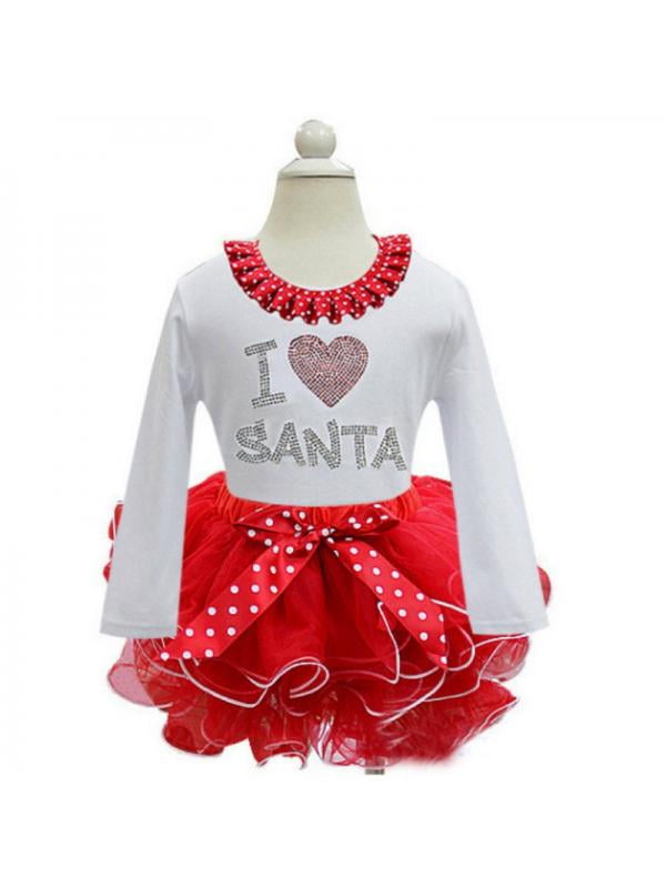 Newborn Too Cute for Naughty List CHRISTMAS BABY GIRL RED TUTU DRESS 