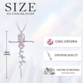 thumbnail image 4 of Coachuhhar Pink Ribbon Breast Cancer Necklace 925 Sterling Silver Faith Cross Pendant Necklace Christian Religious Jewelry Gifts for Mothers Day Christmas Anniversary Birthday, 4 of 7
