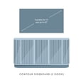 thumbnail image 6 of Plank+Beam Contour Solid Wood Sideboard with 3 Doors, 59" TV Stand for Living Room, Blonde, 6 of 16