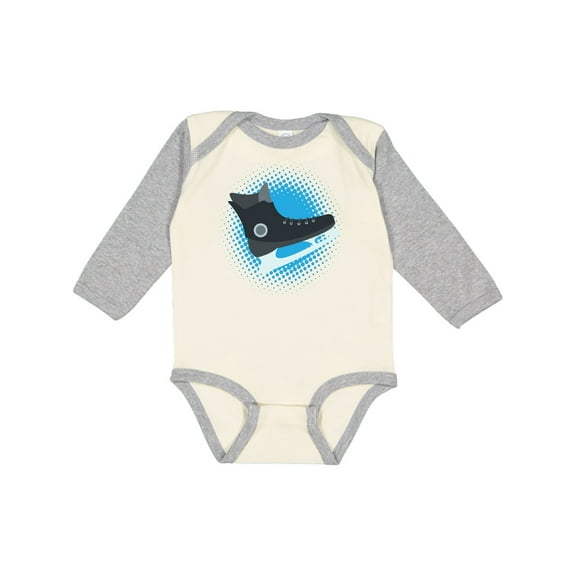 Inktastic Ice Skating Sports Boys Long Sleeve Baby Bodysuit