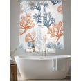 thumbnail image 5 of Summer Ocean Sheer Curtains 72 Inch Long 2 Panels, Orange Beige Blue Coral Coastal Nautical Light Filtering Rod Pocket Curtains, Sheer Voile Drapes for Living Room Bedroom, 52"x72", 5 of 8