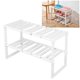thumbnail image 2 of Organizador de zapateros, estante retráctil para guardar platos, estante de cocina multifuncional, organizador de armario de 2 niveles, estante para platos sobre el fregadero, para cocina y baño, 2 of 5