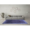 thumbnail image 3 of Ahgly Company Machine Washable Indoor Square Abstract Blue Contemporary Area Rugs, 4' Square, 3 of 4