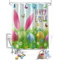thumbnail image 2 of Easter Funny Rabbit Shower Curtains for Bathroom Spring Fabric Shower Curtain with Hooks, Colorful Eggs Shower Curtain Set, Bathroom Curtains Decoration, Waterproof Polyester, 72"x72" Long, 2 of 6