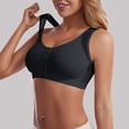 thumbnail image 2 of iHPH7 Sports Bra High Impact Front Closure Wirefree Padded Breathable Mesh Workout Yoga Gym Activewear Post Surgery Comfort Athletic Bra Black 3XL, 2 of 4