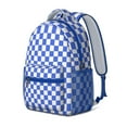 thumbnail image 2 of Blue White Checkered Backpack for School,Cute School Bag,Schoolbag with Adjustable Shoulder Straps & Padded Back,15.3"x11"x6.7", 2 of 6