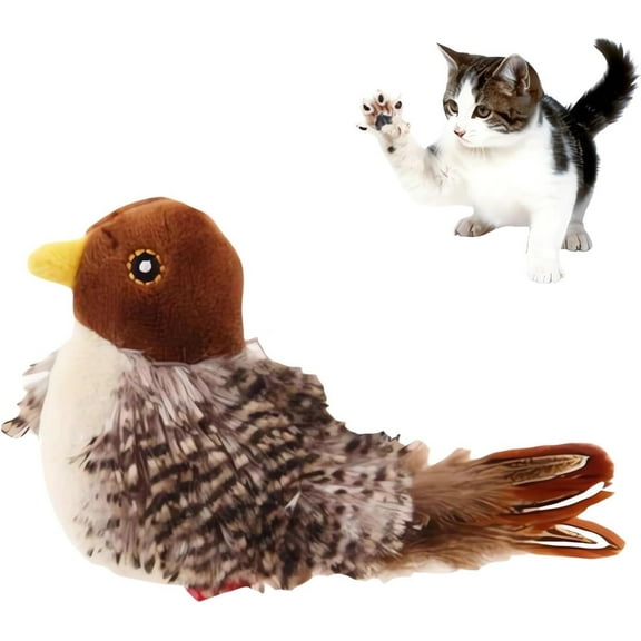 GoXteam Gigwi Bird Cat Toy Simulated Chirping Bird Cat Toy, Fake Bird Chaser Cat Toys For Bored Indoor Adult Cats Kittens Interactive Play