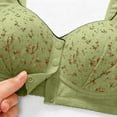 thumbnail image 6 of Women Front Closure Bras for Older Wireless Padded Push up Bra Convenient Full Cover Bralette Green 5XL, 6 of 8