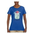 thumbnail image 2 of Y'all Is Not Word It's A Word Southern Artsy Jar with Flowers Pop Culture Womens Graphic T-Shirt, Royal, Large, 2 of 3
