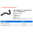 thumbnail image 2 of Lower Radiator Hose - Compatible with 1978 - 1987 Subaru Brat 1979 1980 1981 1982 1983 1984 1985 1986, 2 of 2