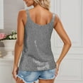 thumbnail image 5 of KHONTS Women's Summer Fashion Sequin Tanks Tops Sparkle Slim Fit Camisole Sleeveless Vest Lightweight Shimmer Tunic Tops Grey XXL, 5 of 8