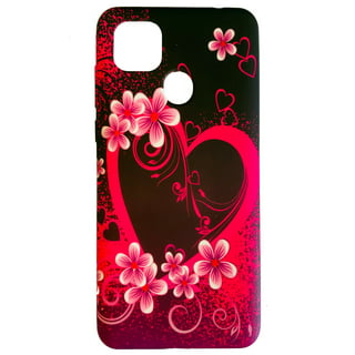1pc Tpu Heart & Flower Patterned Leather Coated Protective Phone
