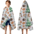 thumbnail image 3 of Fall Hedgehog Pattern Hooded Bath Towel，50"x30" for Ages 3 To 12 Kids, Quick Dry Lightweight Soft Microfiber Hood Beach Towel Cover Up for Kids, 3 of 7
