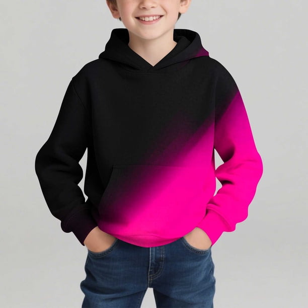 Sudadera con capucha para niño, con estampado de color, manga larga, informal, deportiva, con capucha, manga larga, sudadera con capucha, top con inserciones en los hombros, blusa de poliéster para ni