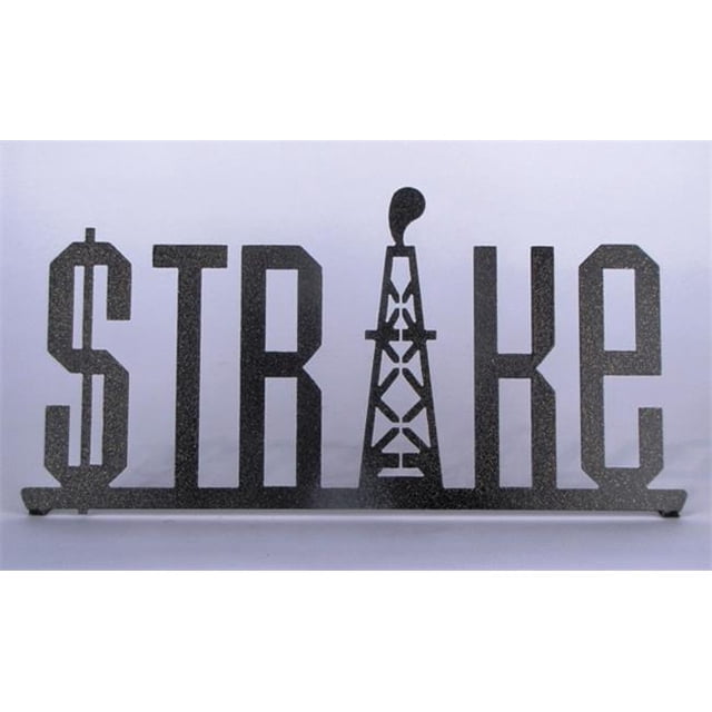 Metrotex Designs 20688 Lazer Cut Steel Strike Shelf Sign Black With Gold Metallic Fleck