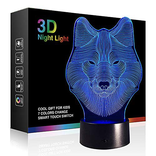 Ocean Animal World 3D LED 7 Color Night Light USB Touch Table Desk Lamp Gifts UK 
