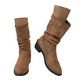 thumbnail image 3 of WEAIXIMIUNG Bottes Chaussettes Femme Mode Automne et Hiver Bottes Mi-Mollet en Daim Confortables et Élégantes, 3 of 7