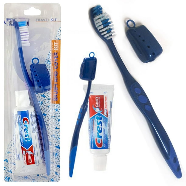 AllTopBargains 6 Packs Toothbrush Toothpaste Kit Travel Crest .85 oz