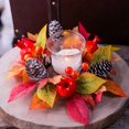 thumbnail image 7 of RBCKVXZ 12" Christmas Candle Rings Wreaths Berries & Pinecone Candle Rings Artificial Norfolk Pine Candle Holder for Winter Home Kitchen Table Centerpiece, 7 of 7