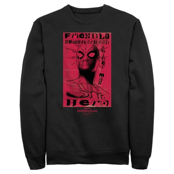 Men's Marvel Spider-Man: No Way Home Friendly Neighborhood Hero Red  Sweatshirt Black Medium