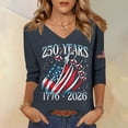 thumbnail image 2 of Fabrcox 1776-2026 250th Anniversary USA Shirt Flag Print 3/4 Length Sleeve 4th of July Shirts for Women Funny We the People Celebration Freedom Patriotic Shirts for Women, 2 of 4