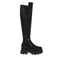 thumbnail image 2 of Bota Maxi Larga Suela Track Lycra Piel Sintético Para Mujer Color Negro Platonia  MARGOT-01-NEGRO, 2 of 8