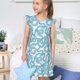 thumbnail image 4 of Balery Blue Snake Camisón de princesa para niñas, pijama de algodón con mangas abullonadas, suave y bonito.-X-Large, 4 of 6