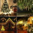 thumbnail image 2 of Christmas Lights, Meteor Shower Lights, 12 inch 10 Tubes 240 LED Rain Falling Icicle Cascading Lights, Christmas String Lights Outdoor, Outdoor Icicle Christmas Light for Xmas Tree Holiday Decor, 2 of 9