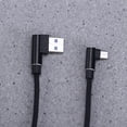thumbnail image 2 of 1M Right Angle USB Micro Cable Braided USB 2.4 A to 90 Degree Data Cable Charger Cord for Universal Android Phone (Black), 2 of 6