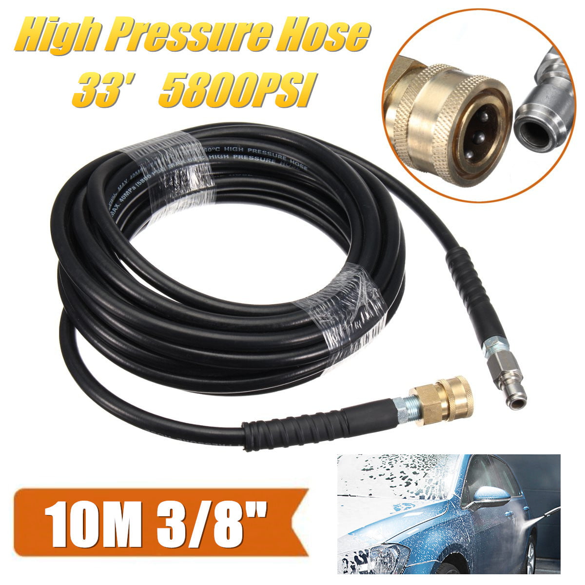 up to 4000psi 3/8 20m Pressure washer hose 20 Metre Heavy duty Pressure Hose 