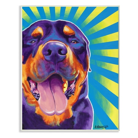 Rottweiler On Bright Colors Graphic Art Dog Wall Plaque