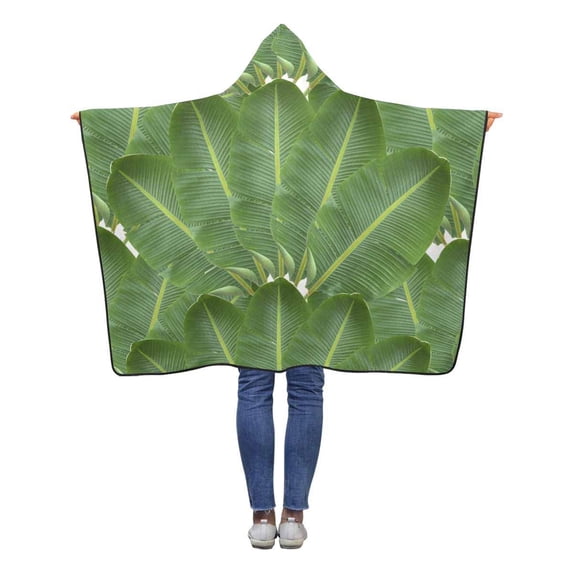 ASHLEIGH Banana Leaves Aloha Wearable Hooded Blanket 40x50 inches Toddler Kid Baby Boys Girls Throw Blankets Wrap