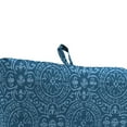 thumbnail image 3 of Jordan Manufacturing 38" x 21" Navy Medallion Rectangular Outdoor Chair Cushion with Ties and Hanger Loop (2 Pack), 3 of 11