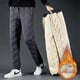 thumbnail image 3 of Pantalones de cachemira para hombre, pantalones casuales gruesos y súper gruesos con forro polar de invierno, pantalones largos holgados y cálidos de algodón de talla grande, 3 of 4