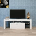 thumbnail image 4 of 51" Modern LED TV Stand with Storage–Entertainment Center for 55" TVs, Backlit Media Console with Adjustable Shelves, 4 of 19