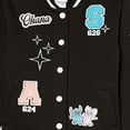thumbnail image 5 of Disney Girls' Lilo & Stitch & Angel Fleece Button Up Varsity Bomber Jacket Toddler to Big Kid, Black, 5 of 9