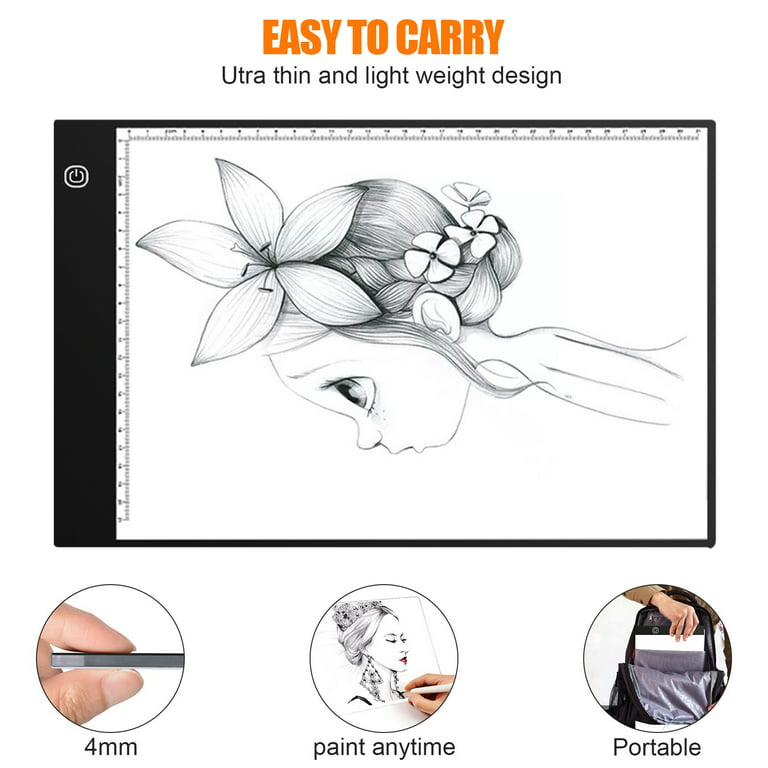 A4 Light Box for Tracing Pad, Bright Light Pad Art Light Board for Diamond  Painting, Weeding Vinyl, Lightbox for Tracing and Drawing, Led Tracer Pads