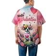 thumbnail image 5 of Hello Valentine’s Day Boston Terrier Flower Crown Romantic Pink Floral Hawaiian Shirt Breathable Summer Unisex Merch Gentleman Dog Lover Gifts - 00031, 5 of 6