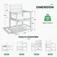 thumbnail image 3 of SERWALL Patio Dining Set, 5-Piece Rectangular HDPE Dining Table with Umbrella Hole & 4 Chairs, White, 3 of 7