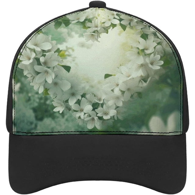 Many White Flowers Baseball Cap Classic Golf Cap Soft Dad Hat Multicolor Adjustable Low Profile Hat Unisex