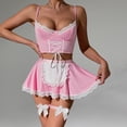 thumbnail image 3 of Zhuge Tamaño L5 piezas de Conjunto de Lencería Sexy para Mujer, Babydoll Mucama Cosplay con Detalles Erotísticos, Tamaño L Rosa, 3 of 5