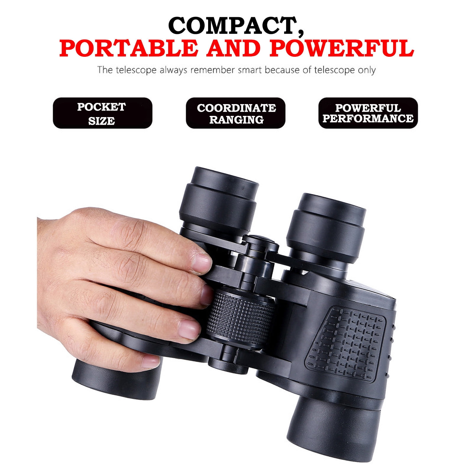Binoculars for Adults, Telescope Day/Night 80Ã80 Binoculars Outdoor Travel +Bag Telescope for Hunting Bird Watching Travel Football Games