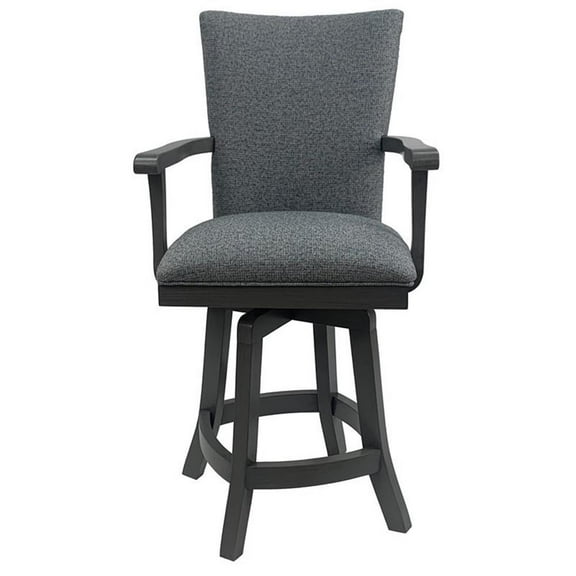 Tobias Designs 26" S-Base Swivel Wood Counter Stool in Aqua Marine Blue