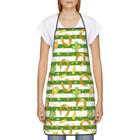 

Goofa Bib Apron Unisex Aprons Adjustable Waterdrop Resistant Cooking Kitchen Apron for Chef Watercolor St Patrick Day Pattern Apron Bulk