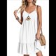 thumbnail image 1 of Vestido de Verano para Mujer 2025, Sin Mangas, con Tirantes Finos y Cuello en V, Informal, Estilo Swing. M, 1 of 5