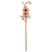 Garden Bird House with Pole Metal Bird Feeders Garden Stakes Bird Houses for Courtyard Backyard Patio Outdoor Style B