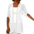 thumbnail image 3 of Aboser 3/4 Sleeve Chiffon Cardigans for Women Lightweight Loose Fit Cardigan Sheer Open Front Beach Cover Up Light See Through Dusters, 3 of 7